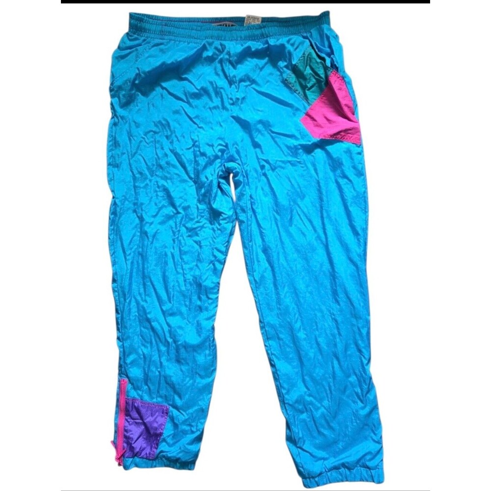 Vintage 80/90s Blue Nylon Lined Track Pants - L